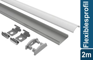 Led Alu Profil 2 m BD Set Strip / Streifen 12 mm breit | Abdeckung mattiert - Bild 1 von 6