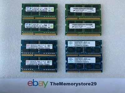 2 x 4GB PC3-12800 1600MHz Laptop Notebook DDR3 Memory RAM SODIMM 204 Pin Lot - Image 1 of 4