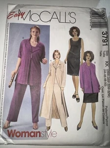 MCCALLS 3791 Women's sz 26W-32W Duster Jacket top pants Skirt UNCUT FF - Picture 1 of 3