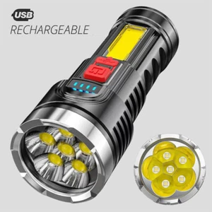 500LM Linterna LED Super Brillante Antorcha USB Lámpara Recargable 4 Modos Impermeable - Imagen 1 de 14