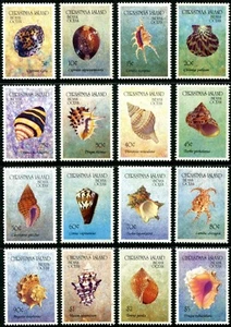 1992 Christmas Island Shells Set Of 16 MNH, Clean & Fresh - Bild 1 von 1