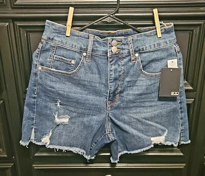 Energie Womens Juniors Cut Off Blue Jeans Shorts Size 11 Fringe New - Image 1 of 3