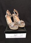 Qupid Women’s Taupe/Black Snake Print Wedge Shoes Size 9