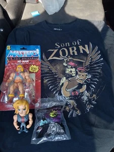 Heman Posable Action Figure + Son of Zorn Tee Size Small ++ (SEE DESCRIPTION) - Picture 1 of 7