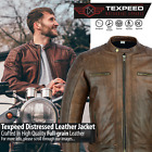 Produktbild - Leather Motorbike Motorcycle Jacket With Genuine CE Protective Biker Armour