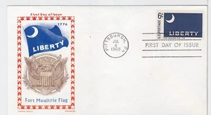 TurtlesTradingPost- Fort Moultrie Flag 1968 #1345 FDC Jackson Chickering Cachet - Picture 1 of 1