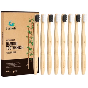 Ultra Soft Bamboo Toothbrushes for Sensitive Gums - Pack of 8, Eco-Friendly - Picture 1 of 12