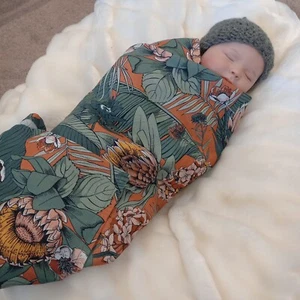 Handmade Australian Native Floral Baby Wrap - Picture 1 of 4