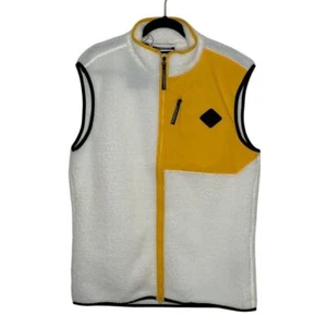 J. Lindeberg Zeke Pile Mid Layer Vest Size L Cloud White Yellow Golf NEW - Picture 1 of 6