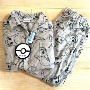 Pokemon Mimikyu Fleece Pajamas Set Grey L Size Long Sleeves New Free Shipping - Picture 1 of 5