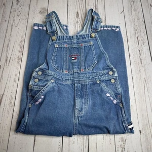 Vintage Tommy Girl Jeans Denim Bib Overalls Size 5 Tommy Hilfiger Y2K 90s - Picture 1 of 12
