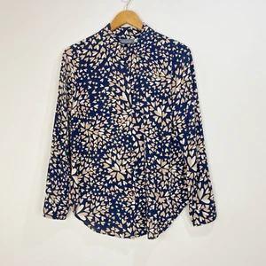 Mint Velvet Blouse Womens Size 8 Black Beige Heart Long Sleeve Shirt Buttoned - Picture 1 of 8