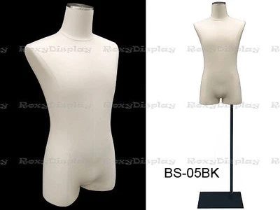 Forma de cuerpo masculino con cubierta de jesón blanco de lino #M1WL-JF+BS-05BK Foto 1 de 4