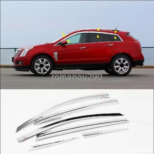 For Cadillac SRX 2010-16 Chrome Window Wind Visors Sun Rain Guard Vent Deflector - Picture 1 of 9