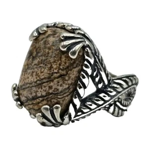 Mit freundlichen Grüßen Southwest Carolyn Pollack Sterlingsilber 925 Jaspis Ring Größe 8 - Bild 1 von 4