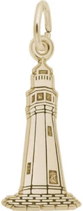 Gold-Plated Sterling Silver Buffalo, NY Lighthouse Charm by Rembrandt - Picture 1 of 2
