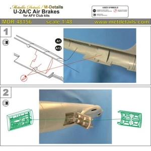 U-2A/C Air brakes (AFV Club) 3D-printed Metallic Details MDR48156 Scale kit 1:48 - Picture 1 of 24