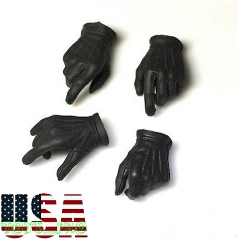 1/6 scale Men Black Gloves Gun Hands For Robbers Hot Toys PHICEN Ganghood ❶USA❶ Cover