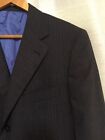 Ermenegildo Zegna Mens Suit Jacket Sz. 40 Short Charcoal Blue Pinstripe