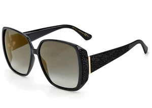 NUEVAS GAFAS DE SOL JIMMY CHOO CHLOE/S 807FQ ORO NEGRO DEGRADADO ESPEJADO AUTÉNTICAS - Imagen 1 de 10