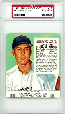 Red Man Tobacco 1953 Roberto Ávila #26 PSA 6 P1397 Foto 1 de 2
