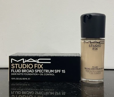 MAC Studio Fix Fluid SPF 15 24HR Matte Foundation+Oil Control-NC13-1oz/30ml-NIB - Image 1 of 3