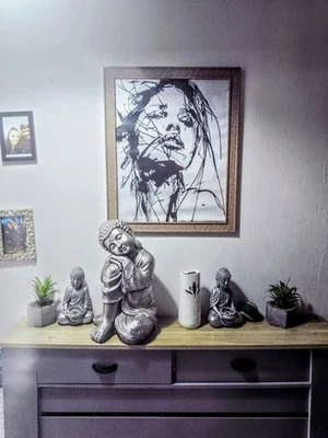 Vibrant  painting  framed acrylic artwork, original wall art, modern home decor - Image 1 of 4