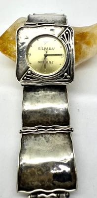 Silpada Designs 925 Hammered Sterling Silver Watch Square 59.0 grams New Battery - Image 1 of 4