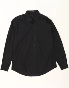PIERRE CARDIN Mens Slim Fit Shirt Size 16 1/2 Large Black Cotton AN10 - Picture 1 of 3