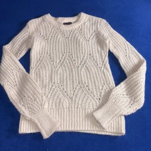Abercrombie & Fitch Damen Pullover Elfenbein Creme Wollmischung Größe XS Offen Webart - Bild 1 von 8