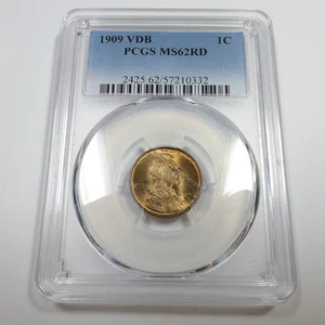 1909 P VDB PCGS MS62 RD Red - Lincoln Wheat Penny Cent 1c US Coin #56825A - Picture 1 of 3