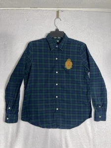 Lauren By Ralph Lauren Women’s Flannel Long Sleeve Size M Collegiate Preppy - Picture 1 of 8