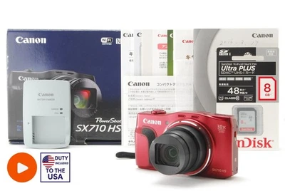⏯️[TOP MINT w/SD] Canon PowerShot SX710 HS Red 20.3 MP English Language JAPAN - Image 1 of 4