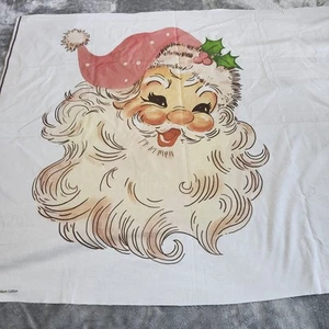 Vintage Style Pink Santa Face Fabric Panel Quilt Panel Christmas Sewing - Picture 1 of 4
