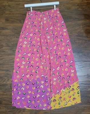 Maxi Falda April Cornell Pequeña Rosa Retazos Violetas ALine Boho Hada Caprichosa Foto 1 de 4