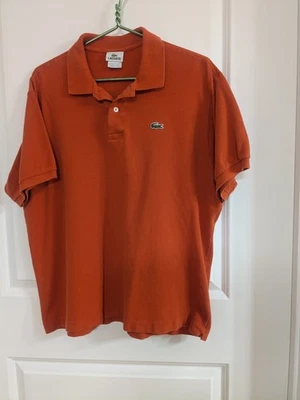 Lacoste Polo Shirt Mens Size 7 Burnt Orange, Devanlay, Short Sleeve Alligator - Image 1 of 4
