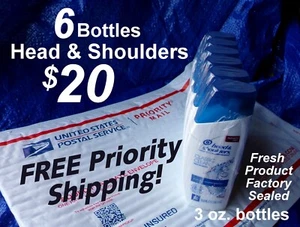 Lot of 6 Bottles Head & Shoulders Shampoo Travel/Hotel/Airbnbs 3oz FREE PRIORITY - Picture 1 of 6
