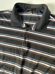 Tiger Woods Collection Nike Golf Para Hombres L Tira Negra Dri-Fit Cuello Polo Grande - Imagen 1 de 5