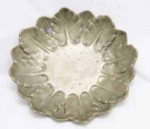 Antike Messing Schale Design Collini Austria Signiert 50-60er 222gr Blütenform - Bild 1 von 4
