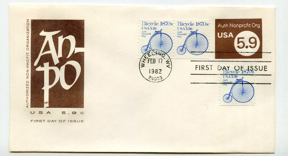 U591 + 1901 5.9c Nonprofit envelope + 1901 Bicycle, Farnam, HF, FDC - Image 1 of 1