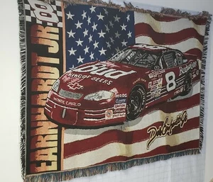 NASCAR Dale Earnhardt Jr #8 Northwest Company Woven Throw Blanket USED Cleaned - Picture 1 of 4