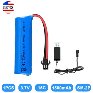 3.7V 1500mAh 18650 Battery Rechargeable Li-ion Battery w/ SM Plug For RC Car - Picture 1 of 7
