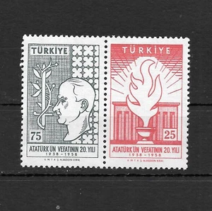 Turkey 1958 20th Death Anniv of Kemal Ataturk Complete set Mint Never Hinged ** - Picture 1 of 2