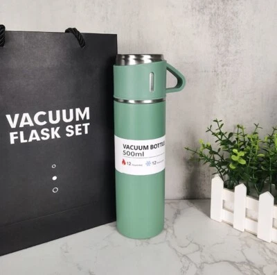 Termo Café Taza de Viaje Acero Inoxidable Frasco de Vacío Doble Capa Set de Regalo Foto 1 de 4