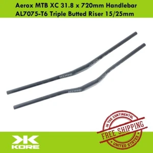 KORE Aerox MTB XC 31.8 x 720mm Handlebar AL7075-T6 Triple Butted Riser 15/25mm - Picture 1 of 3