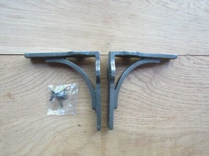 PAR DE SOPORTES DE ESTANTE DE ANDAMIO ARQUEADO RÚSTICO INDUSTRIAL VINTAGE DE HIERRO FUNDIDO DE 5 - Imagen 1 de 2
