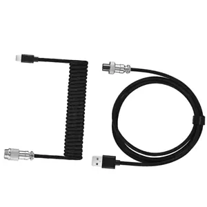 Type C USB Cable Mechanical Keyboard Gaming Coiled Aviator Data Cable - Photo 1/20