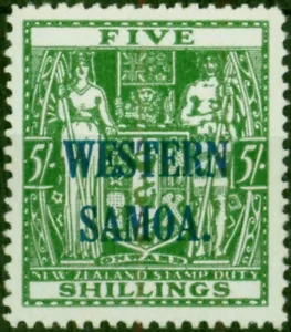 Western Samoa 1935 5s Verde SG190 V.F Nuovo senza Linguella - Foto 1 di 1