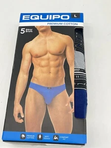 5 Men's Bikini Briefs Size Large (Brand New) Old Version Blue Black Gray - Picture 1 of 4