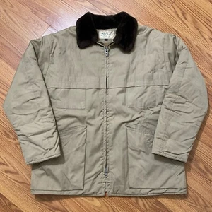 Vintage L.L.Bean Heavy Puffer Parka Jacket Fur Collar Large Hunting Outdoor 60s - Picture 1 of 9